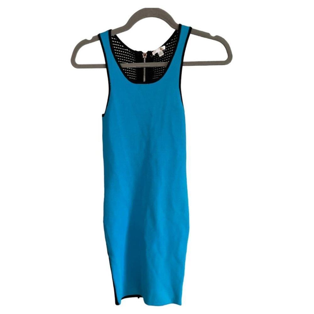 INTERMIX Blue & Black Sleeveless Knit Mini Dress Small